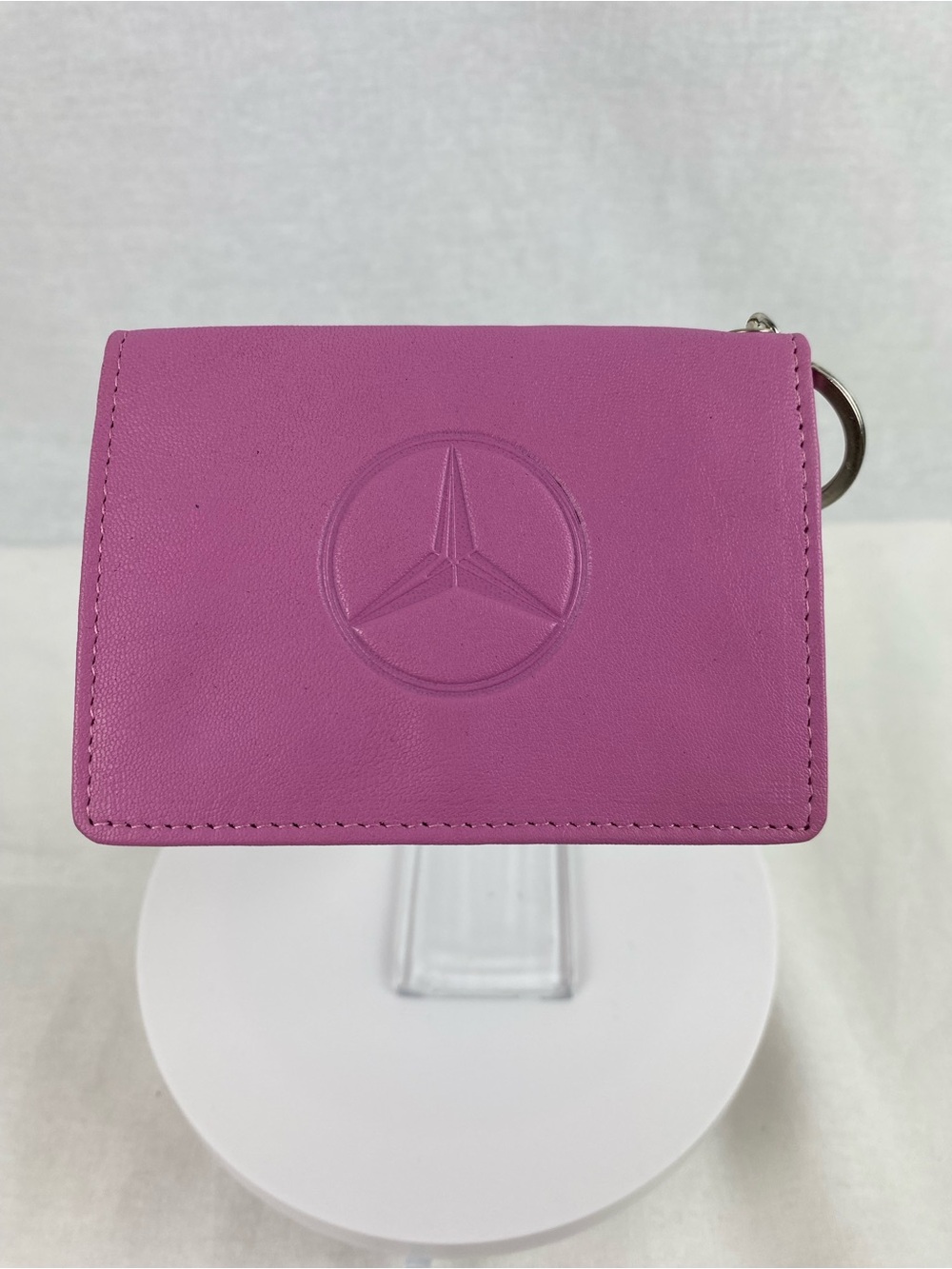Mercedes Pink Leather Key & Card Holder